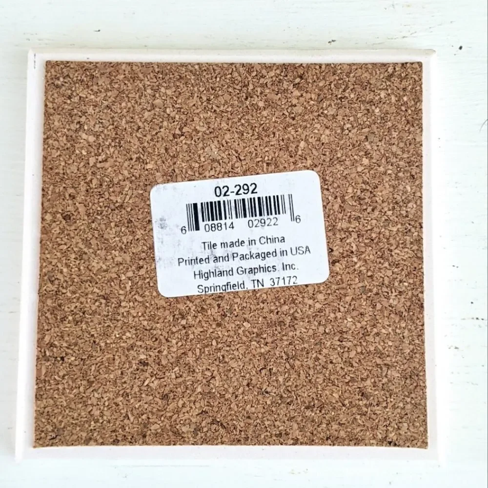 Cork-Bottomed Beverage Coasters Set Of Six (6)